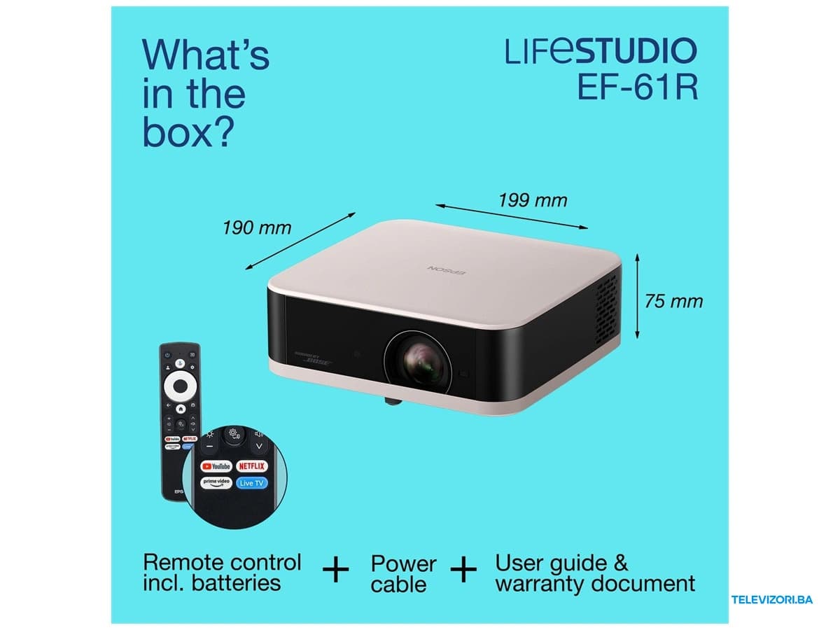 Projektor Epson Lifestudio Pop EF-61R Full HD 700 lm Google TV