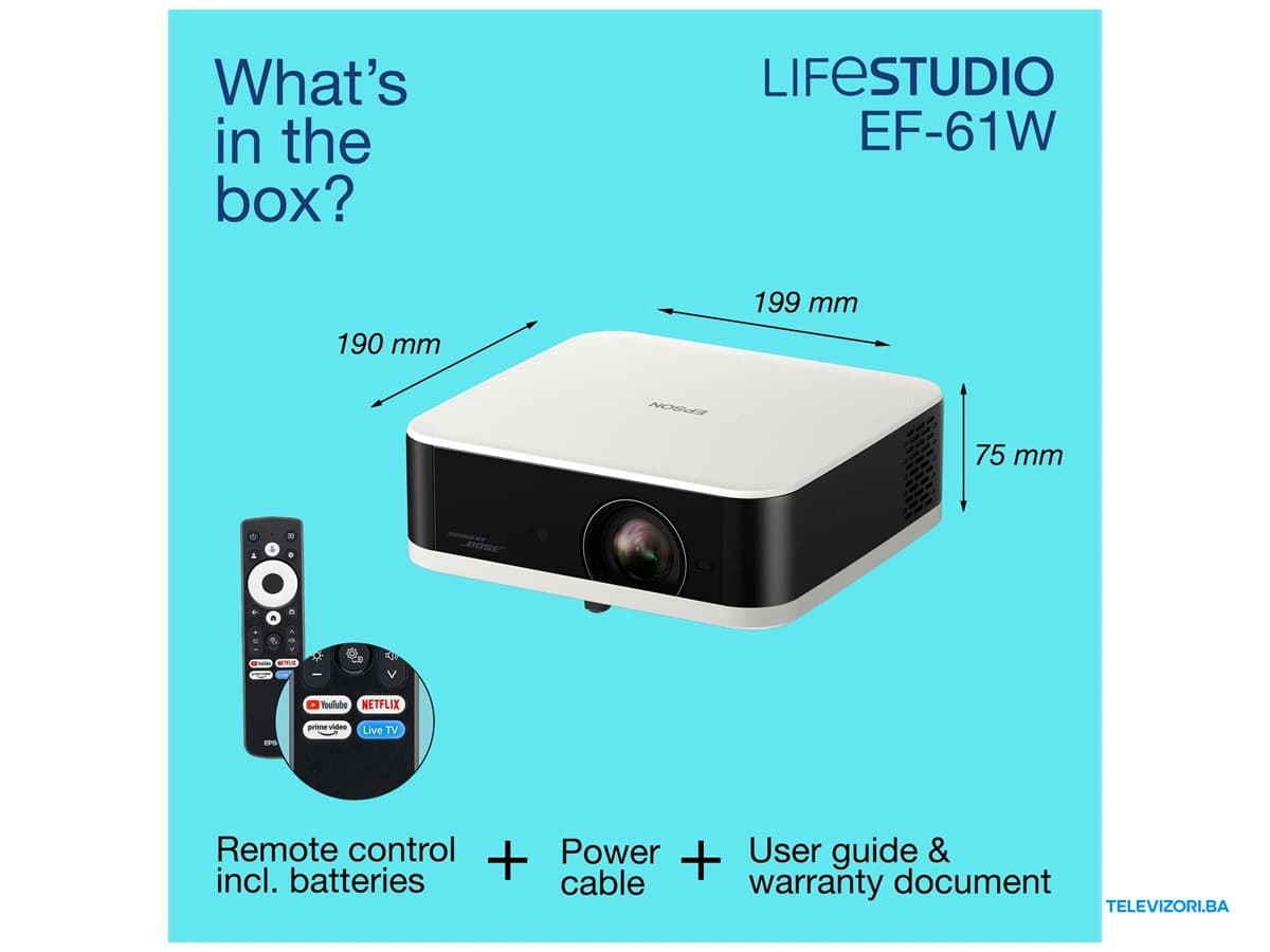 Projektor Epson Lifestudio Pop EF-61W Full HD 700 lm Google TV