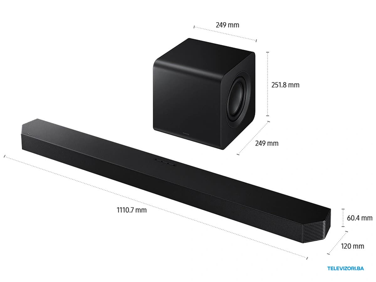 Samsung HW-Q800H soundbar – dimenzije