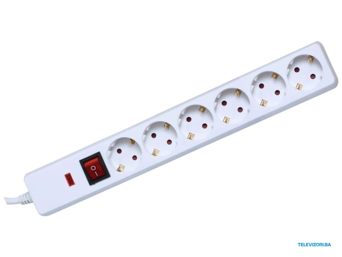 Produžni kabl Home NVT 06K/WH 6 utičnica prenaponska zaštita 1,5m 1,5mm²