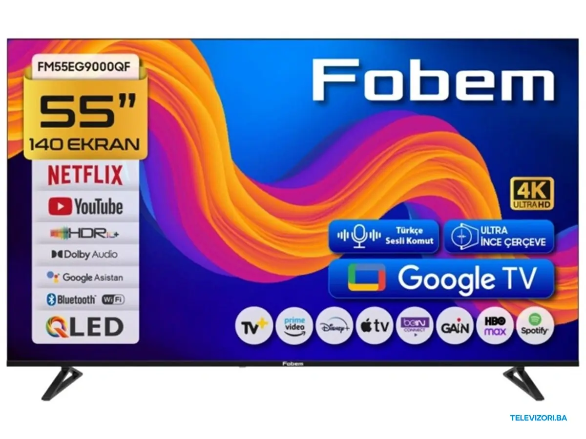 55″ Fobem 4K UHD QLED Smart TV FM55EG9000QF